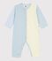 Babies' cotton footless pyjama suit with printed stripes MIMI /MARSHMALLOW