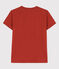 Women's Straight V-Neck Cotton T-Shirt HARISSA red