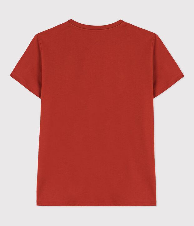 Women's Straight V-Neck Cotton T-Shirt red