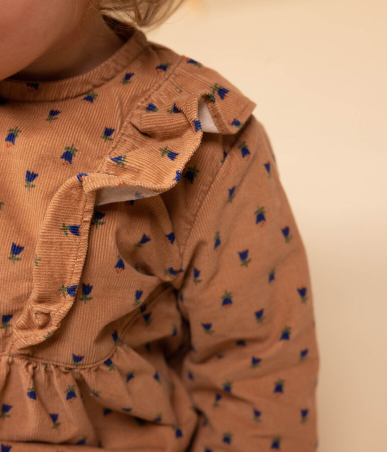 Babies' Long-Sleeved Velvet Dress SIENNA /MULTICO