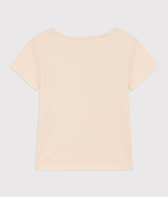 Girls' Printed Cotton T-Shirt AVALANCHE Ecru