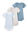 Set of 3 baby boys' short-sleeved bodysuits LOT white