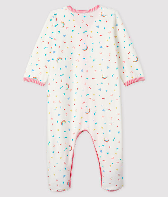 Baby Girls' Confetti Print Velour Sleepsuit MARSHMALLOW white/MULTICO white