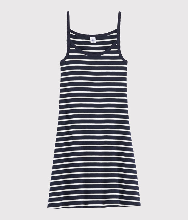 Women's striped babydoll nightdress blue/white