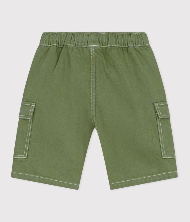 Children's cotton cargo Bermuda shorts OLIVINE
