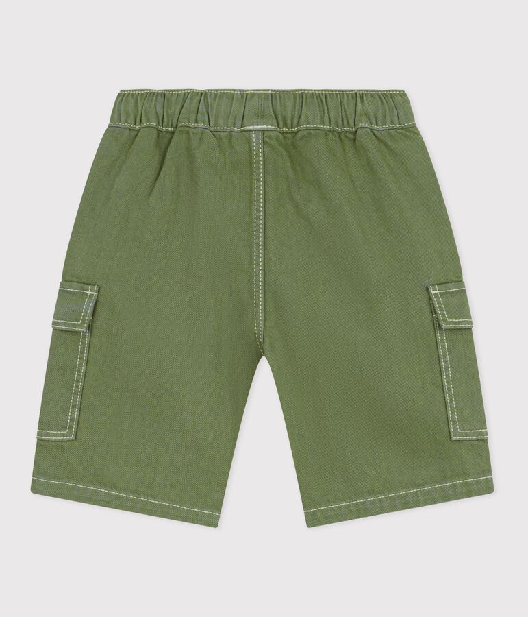 Children's cotton cargo Bermuda shorts OLIVINE green