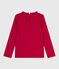 Children's long-sleeved plain cotton T-shirt TERKUIT red