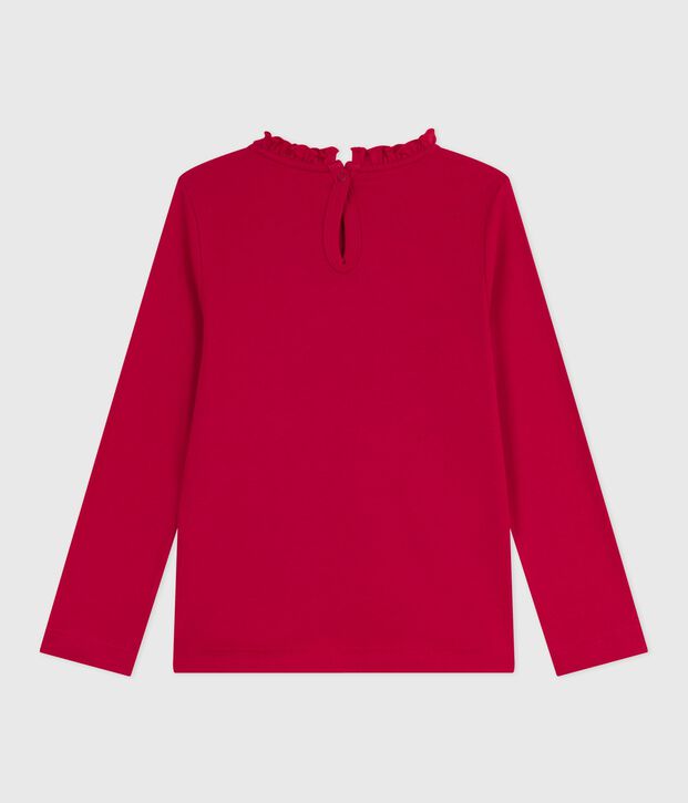Children's long-sleeved plain cotton T-shirt red
