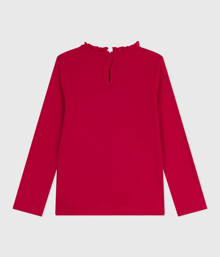 Children's long-sleeved plain cotton T-shirt red