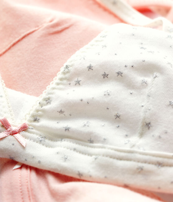 Girls' Sparkly Print Organic Cotton and Elastane Bras - 2-Pack variante 1