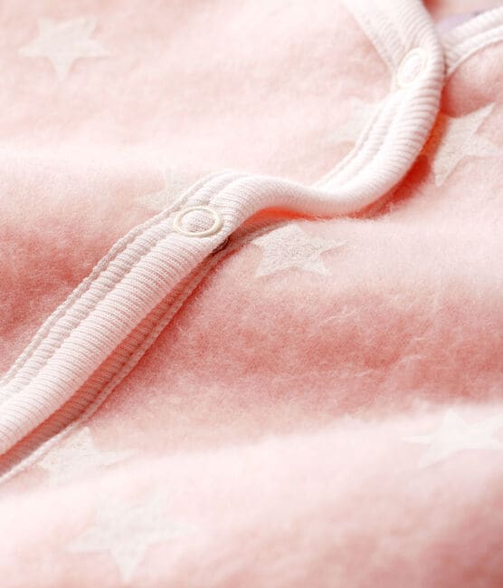 Baby Girls' Fleece Onesie MINOIS pink/MARSHMALLOW white