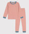 Children's Unisex Pinstriped Cotton Pyjamas BRANDY pink/MARSHMALLOW white