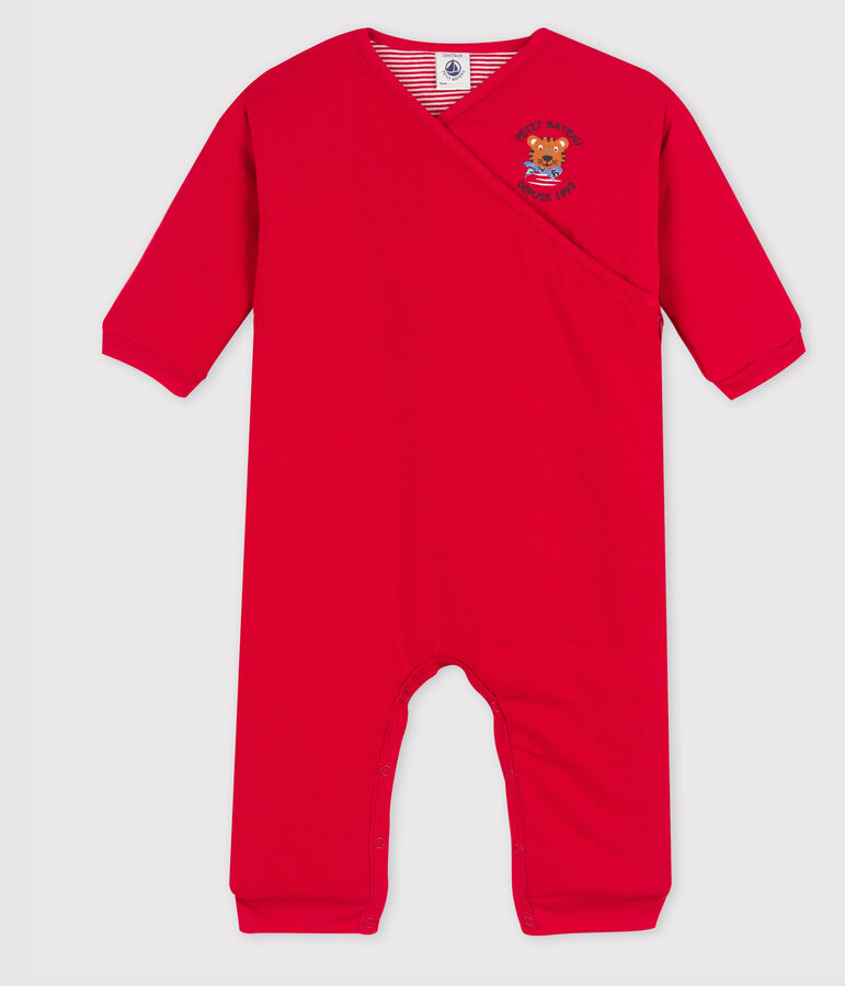 Babies' Organic Cotton Jumpsuit. red