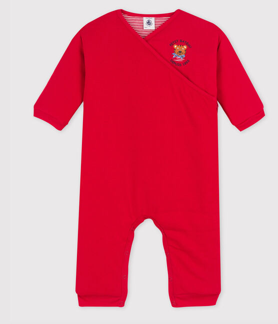 Babies' Organic Cotton Jumpsuit. TERKUIT red