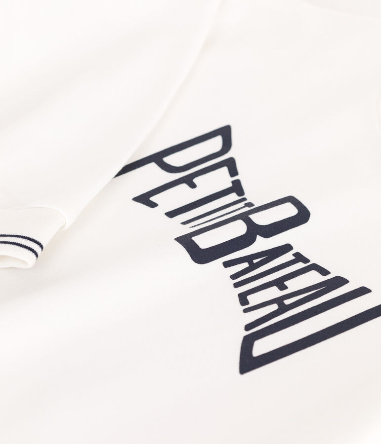 Women's printed cotton sweatshirt white