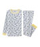 Boys' Snugfit Ribbed Pyjamas POUSSIERE grey/MULTICO white