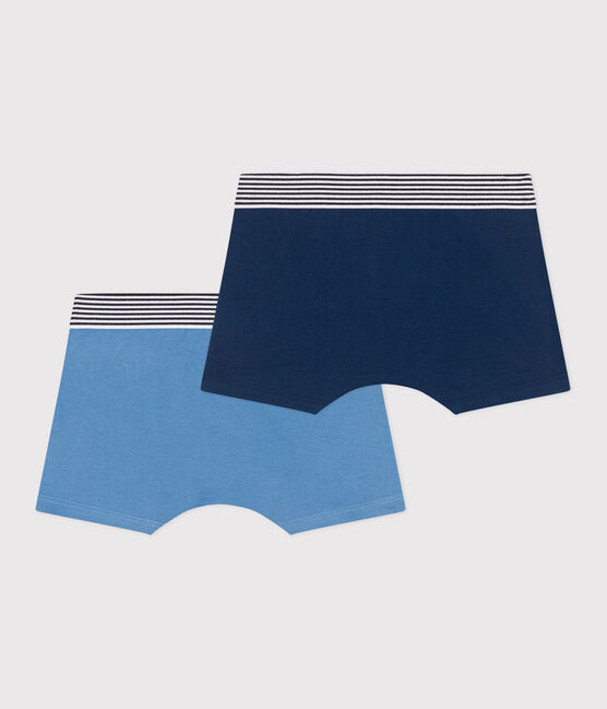 Children's plain cotton and elastane boxers - 2-pack variante 1