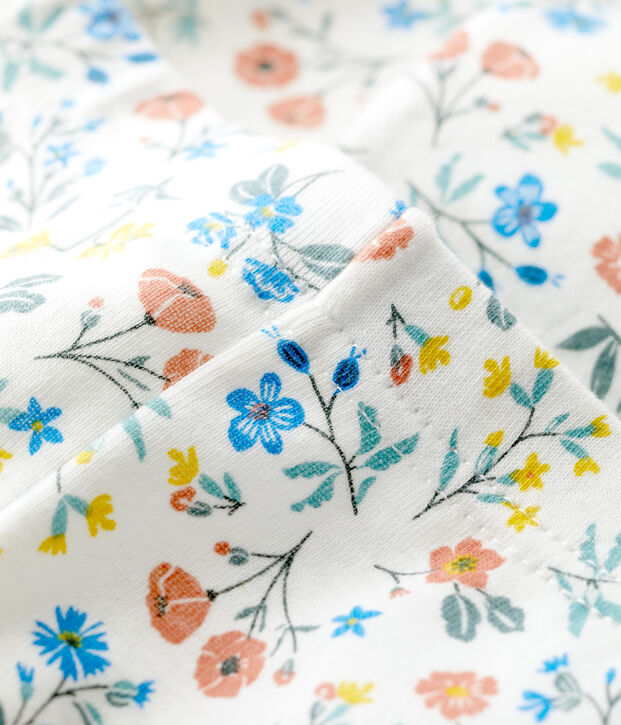 Babies' Cotton Floral Print Leggings white/multicolor
