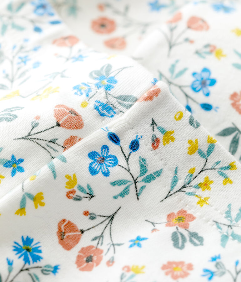 Babies' Cotton Floral Print Leggings MARSHMALLOW white/MULTICO white