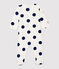 Babies' Spotted Organic Cotton Sleepsuit MARSHMALLOW white/MEDIEVAL blue