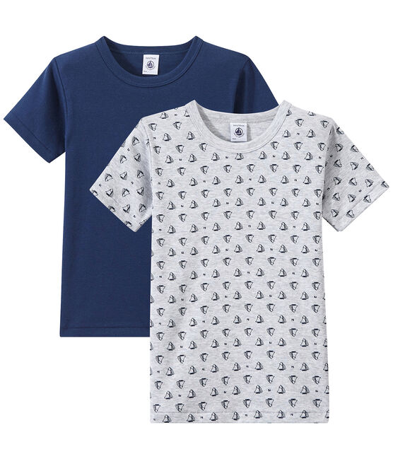 Set of 2 boys' short-sleeved t-shirts LOT white