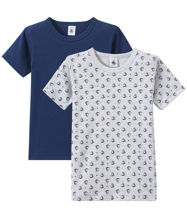 Set of 2 boys' short-sleeved t-shirts white