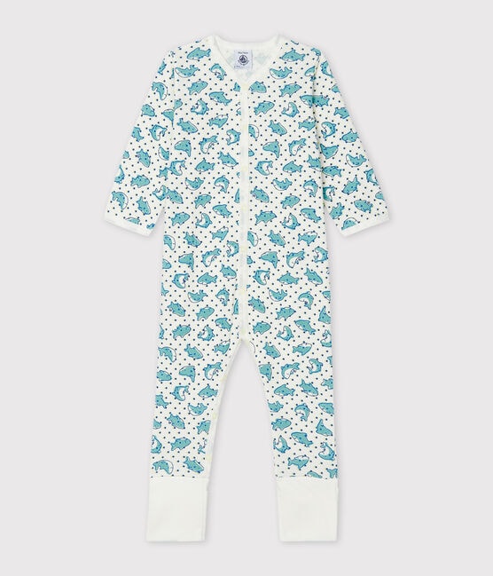 Babies' Ribbed Sleepsuit MARSHMALLOW white/MULTICO white