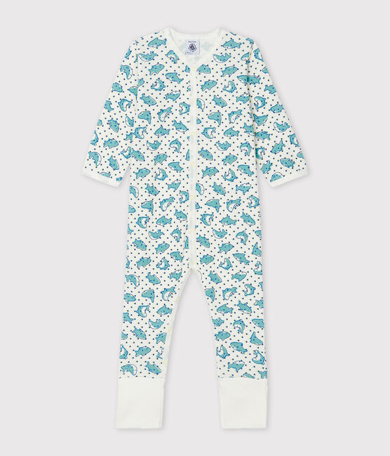 Babies' Ribbed Sleepsuit MARSHMALLOW white/MULTICO white