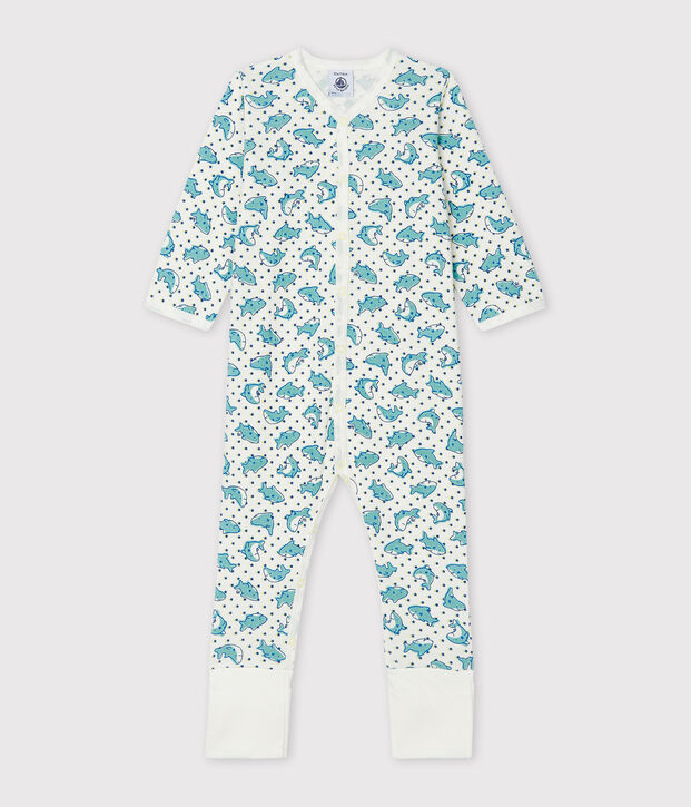 Babies' Ribbed Sleepsuit white/multicolor