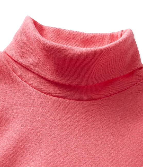 Kids' plain base layer polo neck Gelato pink