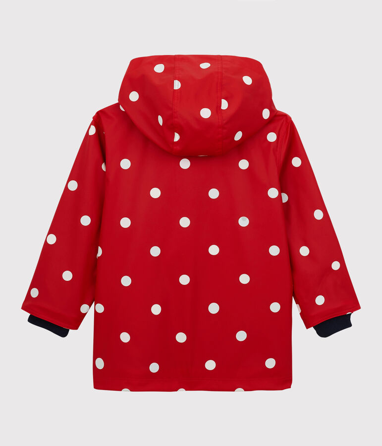 Girls' Raincoat TERKUIT red/MULTICO white