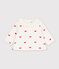 Babies' blouse in velour embroidered with a bow motif Ecru/red