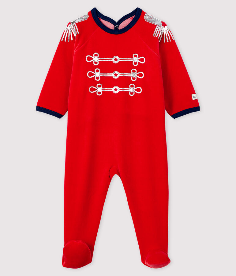 Babies' Velour Sleepsuit FROUFROU red