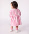 Babies' long-sleeved stripy cotton dress BOUDOIR pink/MILK