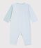 Babies' cotton footless pyjama suit with printed stripes MIMI /MARSHMALLOW