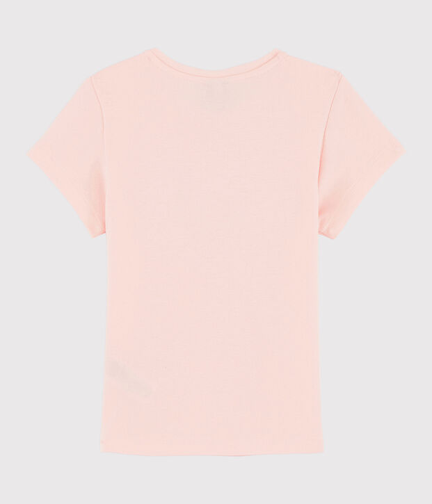 Girls' silk screen T-shirt pink