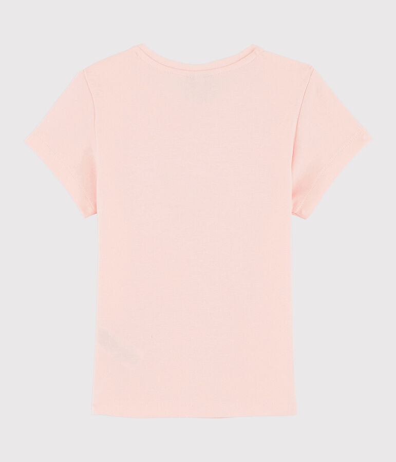 Girls' silk screen T-shirt pink