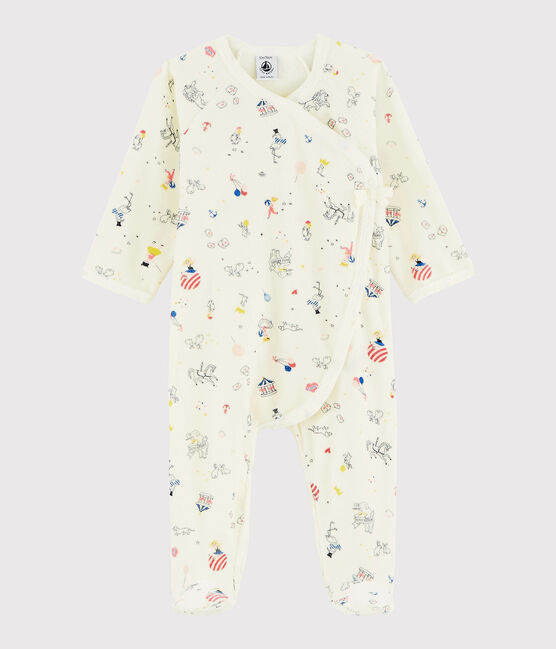 Baby Girls' Print Velour Sleepsuit MARSHMALLOW white/MULTICO white