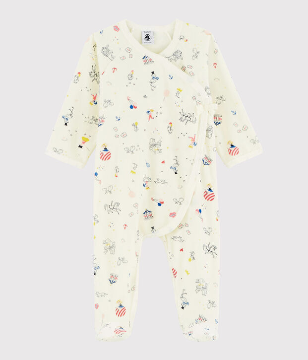 Baby Girls' Print Velour Sleepsuit white/multicolor