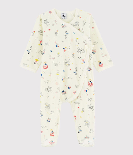 Baby Girls' Print Velour Sleepsuit MARSHMALLOW white/MULTICO white