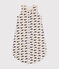 Babies' whale patterned velour TOG 3 sleeping bag MONTELIMAR beige/MEDIEVAL blue