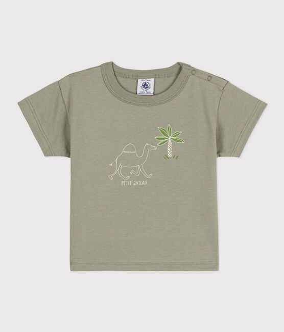 Babies' Short-Sleeved Jersey T-Shirt With Motif MARECAGE green