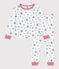 Children's star print cotton pyjamas MARSHMALLOW white/ALASKA blue
