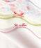 Set of 3 baby girls' bodysuits with straps. LOT white