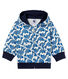 Baby boys' hooded zip up Sweatshirt in printed jersey