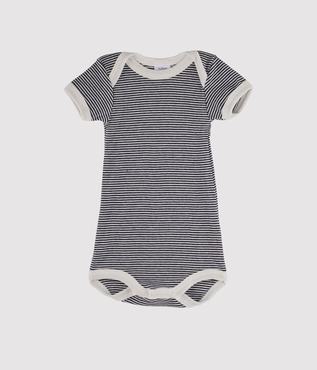 Baby Girls' Short-Sleeved Bodysuit blue/white