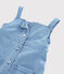 Girls' Denim Fleece Dungaree Dress DENIM CLAIR blue
