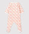 Babies' Organic Cotton Sleepsuit MARSHMALLOW white/PAPAYE