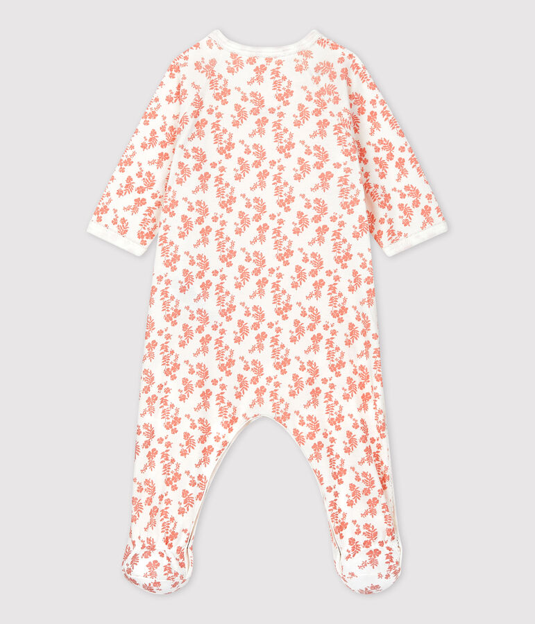 Babies' Organic Cotton Sleepsuit white/pink