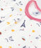 Children's printed cotton pyjamas with short sleeves and long legs MARSHMALLOW white/MULTICO white